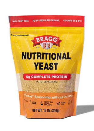 Bragg Premium Nutritional Yeast Seasoning - Vegan, Gluten Free – Good Source of Protein & Vitamins – Nutritious Savory Parmesan Cheese Substitute (Original, 12 Ounce (Pack of 1))