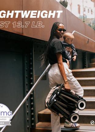 Cybex Libelle 2 Travel Baby Stroller - Lightweight Carry-On Travel Stroller for Airplane with One-Hand Recline, Compatible with CYBEX Car Seats, Magic Black