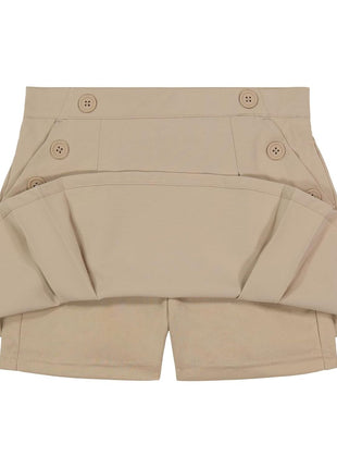 Nautica Little Girls' School Uniform Stretch Poplin Scooter, Khaki, 6
