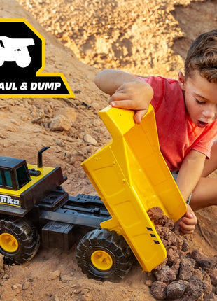 Tonka Steel Classics Mighty Dump Truck - Made with Steel & Sturdy Plastic, Yellow Toy Construction Truck, Boys and Girls, Kids, Toddlers, Ages 3+