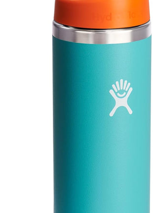 Hydro Flask Kids Water Bottle for School - Stainless Steel and Insulated with Straw Cap - 18 Oz in Seaspray Blue