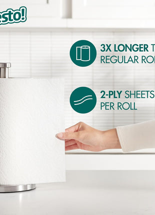 Amazon Brand - Presto! Flex-a-Size Paper Towels, 158 Sheet Huge Roll, 12 Rolls (2 Packs of 6), Equivalent to 38 Regular Rolls, White