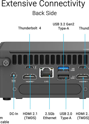 ASUS NUC 15 Pro Tall Barebones Mini PC with Intel Series 2 Core 7 240H, up to 96GB DDR5 RAM, Dual Storage Design, ThunderboltTM 4, Wi-Fi 7 & Bluetooth 5.4, Toolless Chassis Access, VESA Mount Included