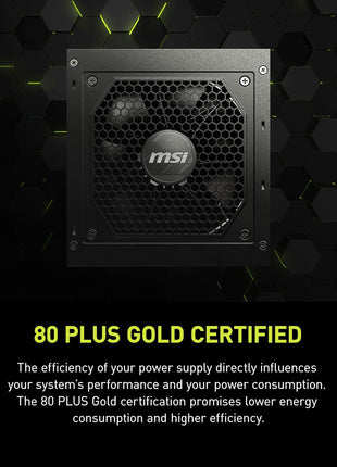 MSI MAG A750GL PCIE5, Fully Modular Compact Gaming 750W Power Supply, 80+ Gold, ATX 3.1 & PCIe 5.1 Ready, Native Dual-Color 12V-2x6 Cable, 10 Year Warranty