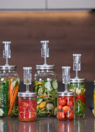 Jillmo Fermentation Kit, Stainless Steel Fermenting Lids for Wide Mouth Mason Jars (NO Jars)