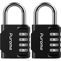 Puroma 2 Pack Combination Lock for Locker 4 Digit Outdoor Waterproof Padlock for School, Gym, Sports, Fence, Toolbox, Gate, Case, Outdoor, Hasp Storage (Black)