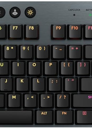 Logitech G915 X Lightspeed Low-Profile Wireless Gaming Keyboard, Double-Shot PBT Keycaps, Fully Programmable Keys, RGB Backlighting, Sleek Aluminum Finishing, GL Red Linear Switches - PC/Mac - Black