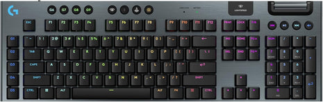Logitech G915 X Lightspeed Low-Profile Wireless Gaming Keyboard, Double-Shot PBT Keycaps, Fully Programmable Keys, RGB Backlighting, Sleek Aluminum Finishing, GL Red Linear Switches - PC/Mac - Black