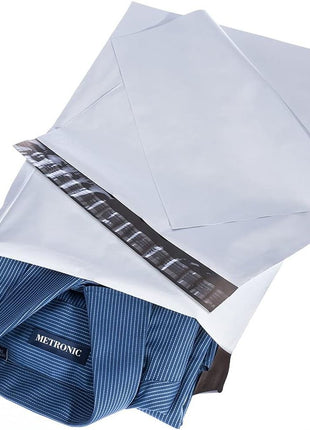 Metronic Poly Mailers 14.5x19 100 Pcs Large Shipping Bags for Clothing Mailing Bags with Strong Self-sealing Adhesive Waterproof and Tear-Proof Postal Bags in White