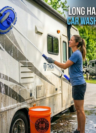 Wontolf 62'' Car Wash Brush Kit with Long Handle, Chenille Microfiber Car Wash Mop Mitt Scratch-Free Car Detailing Cleaning Brush Care Kit Car Cleaning Supplies for Cars RV Truck Boat