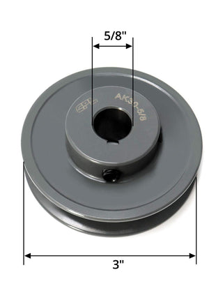 QWORK Single Groove Web Sheaves, 3 inchOD 5/8 inchBore V-Belt Sheave, A Belt Section, for V-Belt,AK30-5/8