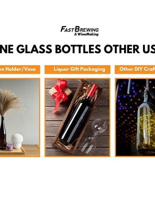 FastRack Green wine bottles 750ml, 12-Pack W5 Bordeaux - NO CORKS INCLUDED | Food-grade green wine bottles empty for winemaking, mead and liquor storage | Accepts #8 or #9 corks | Empty wine bottles