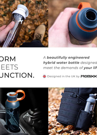 Promixx FORM Protein Shaker Bottle - A Premium for Shakes Infusions and Hydration Durable Gym Bottle, Leakproof Lid, Odorless 26oz (Graphite Gray), (PRO-P-S2-760SHAKER-GGCG)