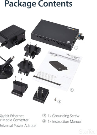 StarTech.com Singlemode (SM) LC Fiber Media Converter for 1Gbe Network - 20km - Gigabit Ethernet - 1310nm - with SFP Transceiver, TAA (ET91000SM20)