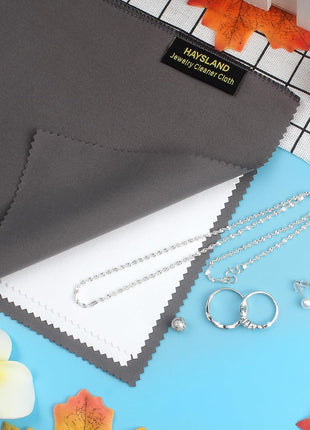 2 PCS Professional Polishing Cloth Large Jewelry Cleaning Cloths, 100% Cotton Multi-Layer Double-Sided Jewelry Cleaning Cloth for Gold Silver Platinum Jewelry