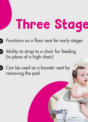 Bumbo 3-in-1 Portable Infant Multi-Seat with Tray, 6 to 36 Months, Taupe | All-in-One Travel, Feeding, and Play - Floor Seat, Booster Seat and High Chair for Baby and Toddler Dining & Activity