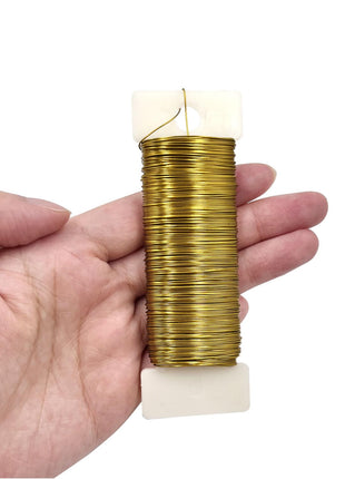 26 Gauge Golden Metal Floral Wire, 38 Yards/35 Meters,for Christmas Wreaths,Tree Decoration,Flower Arrangement,Craft Wire,Flower Wire,Garden Wires,Flowers Bouquet Accessories,Jewelry Wires DIY
