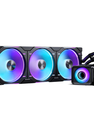 Phanteks Glacier One 420D30 X2 AIO Liquid CPU Cooler, Evolv X2 Aluminum Cap Design, 3X Performance D30-140 D-RGB Fans, for Intel LGA 1851, 1700, 1200, 115x and AMD AM4/AM5 sockets (Black)