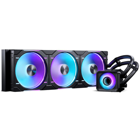 Phanteks Glacier One 420D30 X2 AIO Liquid CPU Cooler, Evolv X2 Aluminum Cap Design, 3X Performance D30-140 D-RGB Fans, for Intel LGA 1851, 1700, 1200, 115x and AMD AM4/AM5 sockets (Black)