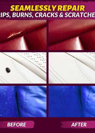 Coconix Leather & Vinyl Repair Kit | Fix Tears, Holes, Scratches, and Peeling on Leather and Vinyl Furniture, Car Seats, and Jackets | Easy Application with Customizable Colors