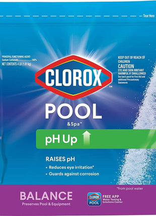 Clorox® Pool&SpaTM Swimming Pool pH Up, Raises pH, Protects Against Eye and Skin Irritation, 4LB (Pack of 1)