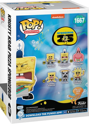 Funko POP! Plush: Spongebob Squarepants - Spongebob with Pizza | Official Cartoon/Animation Merch - Collectable Vinyl Figurine for Shelf Display - Birthday Gift Idea for Fans and Collectors