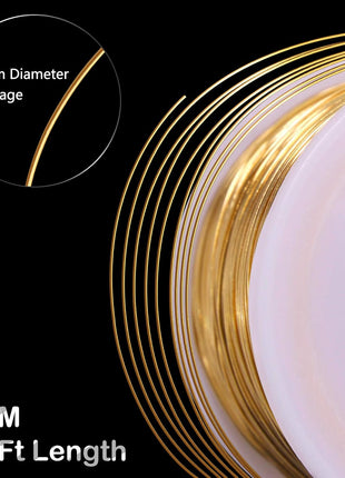 MIKIMIQI Jewelry Wire - 328Ft, 26 Gauge, Tarnish Resistant, Copper, 0.4mm X 100m (Gold)