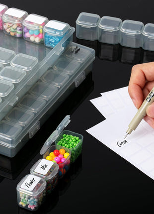 Mr. Pen-Bead Storage Containers, 28 Grids, 2 Pack, Grey, 160pcs Label Stickers, Bead Organizer, Craft Organizers and Storage, Containers for Organizing, Box (NIWL056M311)