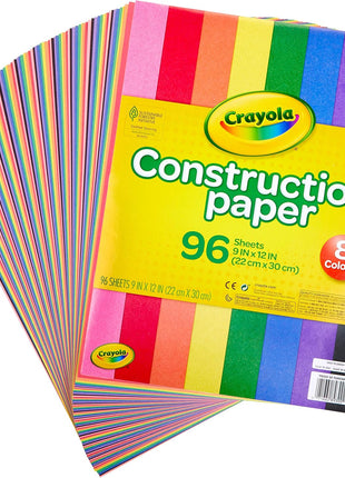 Crayola 9 inch x 12 inch 8-Assorted Color Construction Paper - 96/Pack