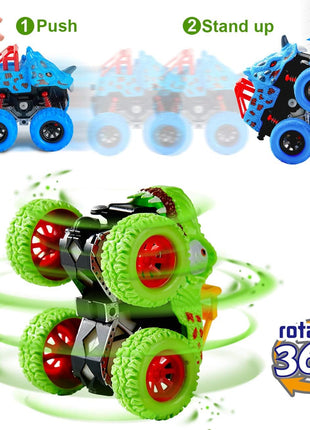 LODBY Dinosaur Toys for 2 3 4 5 Year Old Boys - Monster Truck Toys for Toddlers Boys Ages 2-4-6 - Push and Go Cars Dinosaur Toys for Kids 3-5 Year Old Boy Christmas Birthday Gifts