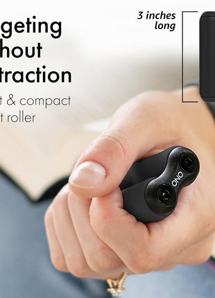 ONO Roller - Handheld Fidget Toy for Adults | Help Relieve Stress, Anxiety, Tension | Promotes Focus, Clarity | Compact, Portable Design (Black, Junior Size - ABS Plastic)