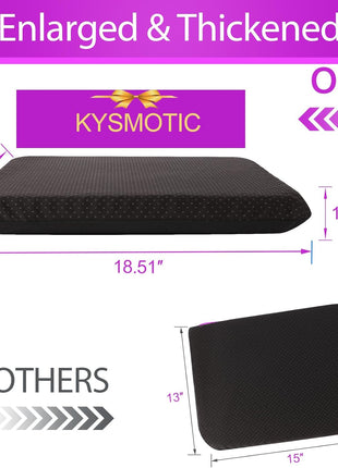 KYSMOTIC Gel Seat Cushion for Long Sitting (Large & Thick), Soft & Breathable, Gel Cushion for Wheelchair, Gel Chair Cushion for Hip Pain, Gel Seat Cushion for Office Chair (Black Cover)