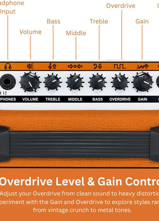 Orange Crush 12 12W 6 inch Guitar Amplifier and Speaker Combo, Orange