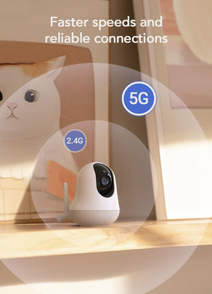 nooie 2K Smart WiFi Baby Monitor with Camera and Audio, Smartphone App Control, Temperature Sensor, Motion & Cry Detection, IR Night Vision, 2-Way Talk, Cloud & SD Card Storage, Ideal for New Moms