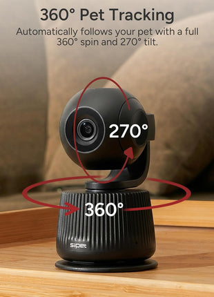 PawTrack 4K Pet Camera with Auto Tracking, 360° Pan/270° Tilt, Behavior Alerts & Smart Pet Vlog & Two-Way Audio, Privacy Mode, Multi-Pet ID, 1080p Daily Recording Smart Pet Monitor