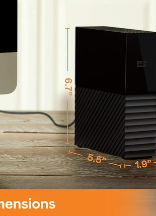 WD 14TB My Book Desktop External Hard Drive, USB 3.0, External HDD with Password Protection and Backup Software - WDBBGB0140HBK-NESN