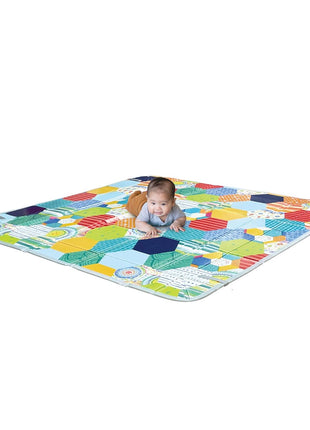 Infantino Foldable Foam Play Mat Reversible 57x57 in, Multicolor | Reversible design with two sides to play, Lightweight & portable, Water-resistant & wipeable, Folds flat for easy storage