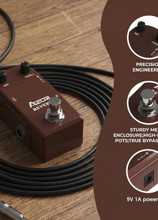 AZOR AP311 Spring Reverb Guitar Effect Pedal with True Bypass Aluminium alloy case