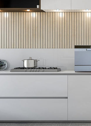 SPT SD-2224DS ENERGY STAR Compact Countertop Dishwasher with Delay Start - Portable Dishwasher with Stainless Steel Interior and 6 Place Settings Rack Silverware Basket, Silver