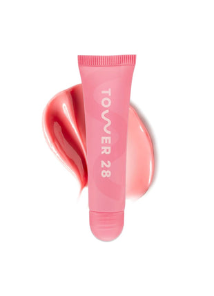 Tower 28 LipSoftie Tinted Lip Balm Treatment - Hydrating Glossy Balm + Overnight Lip Mask with Jojoba Oil + Shea Butter - Sweet, Cushiony Formula for Smooth, Soft Lips - Watermelon Kiwi (0.38 oz)