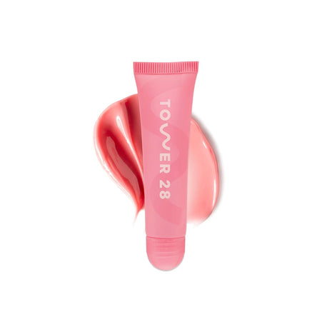 Tower 28 LipSoftie Tinted Lip Balm Treatment - Hydrating Glossy Balm + Overnight Lip Mask with Jojoba Oil + Shea Butter - Sweet, Cushiony Formula for Smooth, Soft Lips - Watermelon Kiwi (0.38 oz)