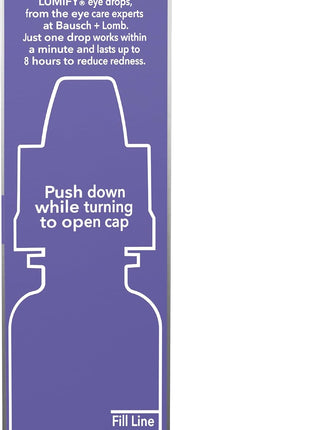 LUMIFY Redness Reliever Eye Drops, for Whiter & Brighter Looking Eyes, 0.08 Fl Oz (2.5 mL)