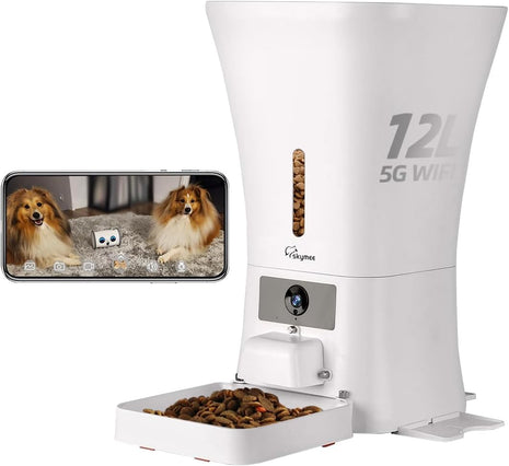 12L 5G WiFi Aautomatic Dog Feeder Large Breed & Automatic cat feeders 1080P Full HD Pet Camera Treat Dispenser Food Dispenser