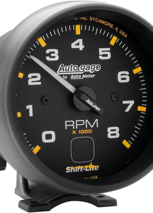 AUTO METER 2302 Autogage Shift-Lite Tachometer Black dial/Black bezel, 3.750 in.