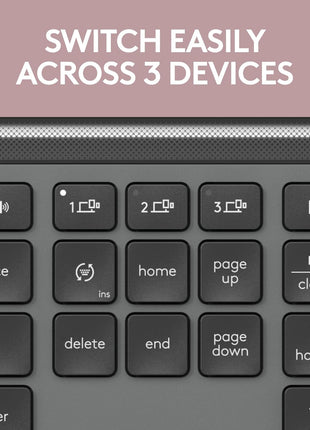 Logitech Signature Slim K950 Wireless Keyboard, Sleek Design, Switch Typing Between Devices, Quiet Typing, Bluetooth, Multi-OS, Windows, Mac, Chrome - Graphite