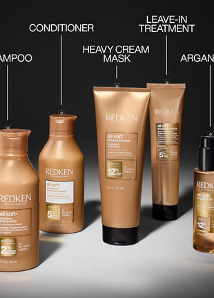 Redken All Soft Shampoo | Deeply Moisturizes and Hydrates | Softens, Smooths, and Adds Shine | Safe for Color-Treated Hair | Nourishing Shampoo for Dry Hair | With Argan Oil