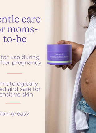 Lansinoh Magnesium Bedtime Butter Body Lotion for Pregnant Moms, Calm Magnesium Lotion for Aching Muscles, Lotion for Women & Soothing Massage, Promote Relaxation, Help Ease Cramps, 7 oz.