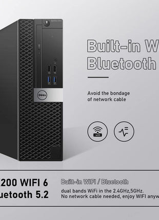 Dell OptiPlex 7040 SFF Desktop Computer PC Intel Quad Core i7-6700 3.20GHz AX200 Built-in WIFI 6 Bluetooth 32GB DDR4 New 1TB NVMe M.2 SSD 2TB HDD HDMI Wireless Keyboard & Mouse Windows11 Pro (Renewed)