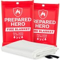 Prepared Hero Emergency Fire Suppression Blanket - 2 Pack, 40' x 40' Fiberglass Blanket for Kitchen and Home