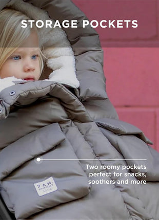 7AM Enfant Blanket 212 Evolution, Universal Adjustable Footmuff, 6M-4T | Unisex Water repellent Fleece Lined Warm Hooded Fits strollers & car seats Multi purpose baby winter cover Zippered Blanket